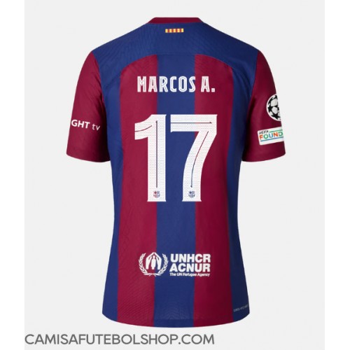 Camisa de time de futebol Barcelona Marcos Alonso #17 Replicas 1º Equipamento 2023-24 Manga Curta